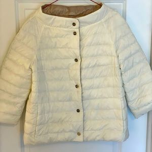 Herno reversible 3/4 length sleeves jacket. Ivory/Champagne. Sz 10 (46)